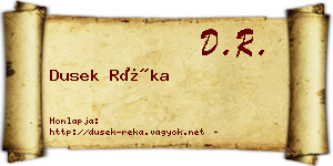 Dusek Réka névjegykártya